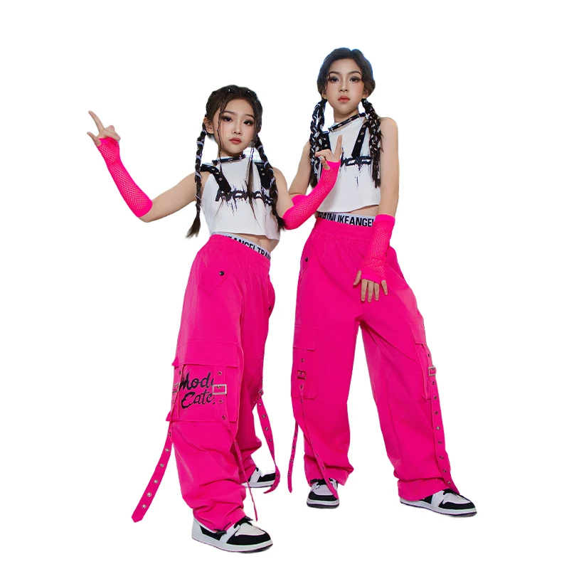 

Джазовая одежда для девочек, детская одежда для прогулок, модный крутой модный костюм для девочек, модный модный джазовый костюм для уличных танцев