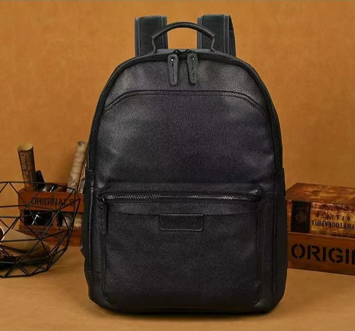 2027 New Brand Genuine Leather Vintage Men Backpacks Fashion Real Leather Student Backpack Boy Luxury Computer Laptop Bag