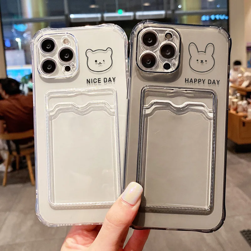 

Cute Bear Clear Case For Xiaomi Redmi Note 13 Pro 5g 12 11 Case Poco X6 F6 X5 Pro Redmi 14C 13C 12 10 9 Mi 13 Pro Card Bag Cover