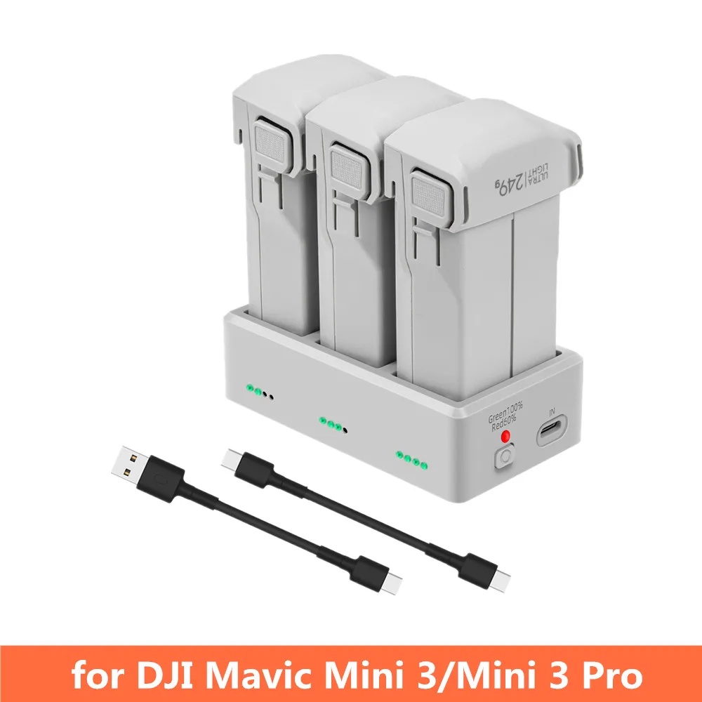 DJI Mini 4 Fast Charger Charging Accessories Drone Battery Charger Charging Hub 3-Way Battery Charging Butler For DJI Mini 3 Pro