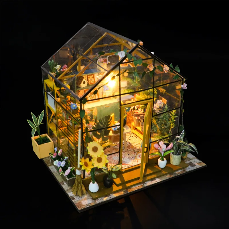 

DIY small ornaments, handmade house assembly, flower house ornaments, micro landscape creative and puzzle building ornaments