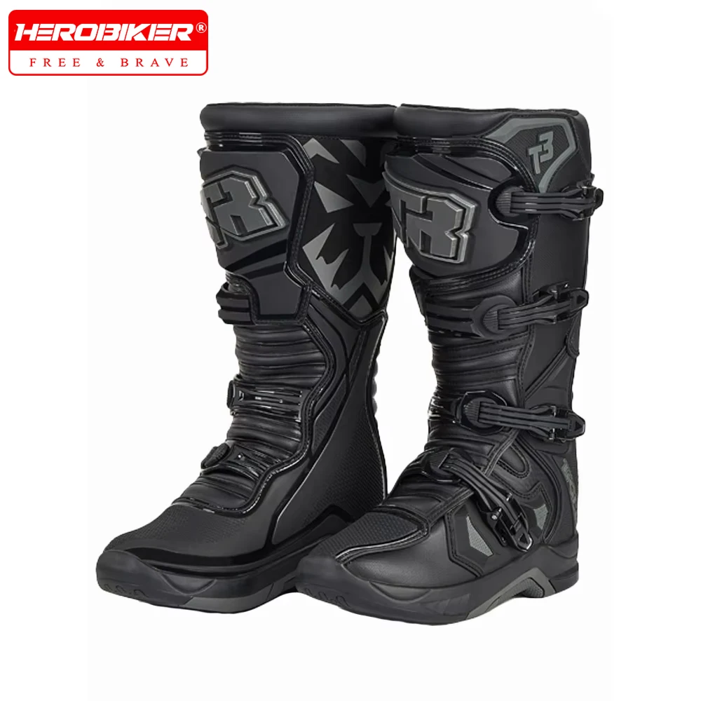 Botas de Motocross para hombre y mujer, zapatos de carreras para montar en moto, impermeables, anticaída, resistentes al desgaste, equipo de Rally