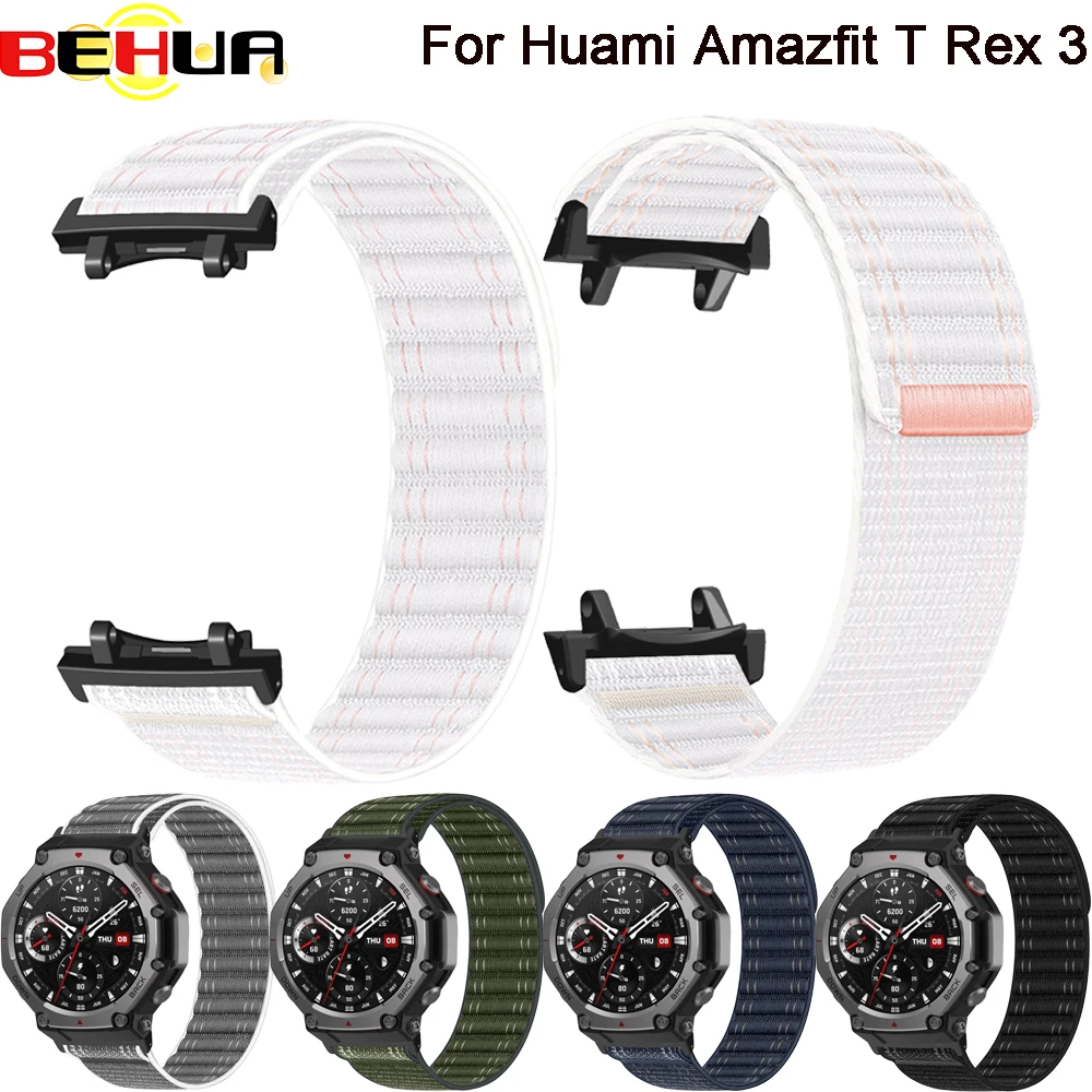 

Спортивный нейлоновый ремешок BEHUA для Huami Amazfit T-Rex 3, ремешок для умных часов Amazfit Trex3, уличный браслет-петля, браслет с инструментом