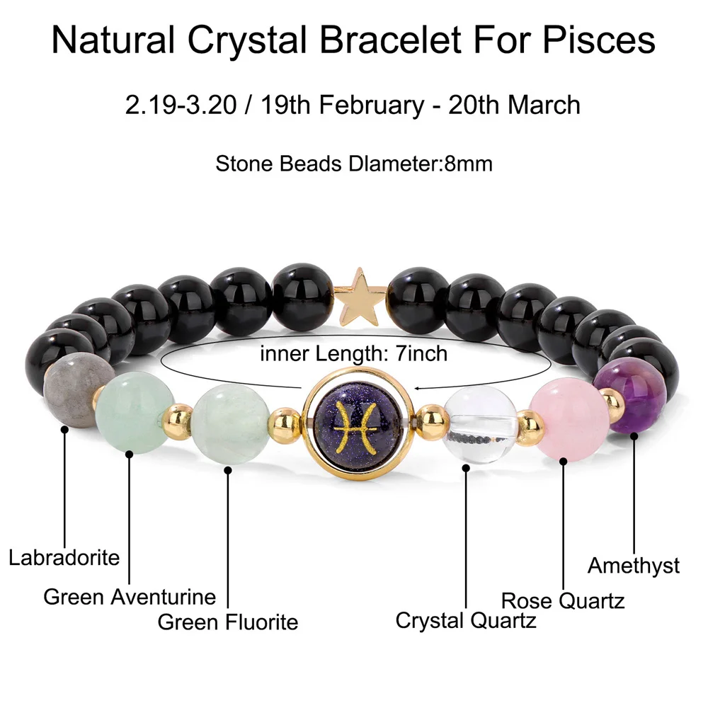 Taurus Gemini Cancer Leo Virgo Libra Scorpio Sagittarius Capricornus Aquarius Pisces gifts bracelet women 12 Zodiac Unique