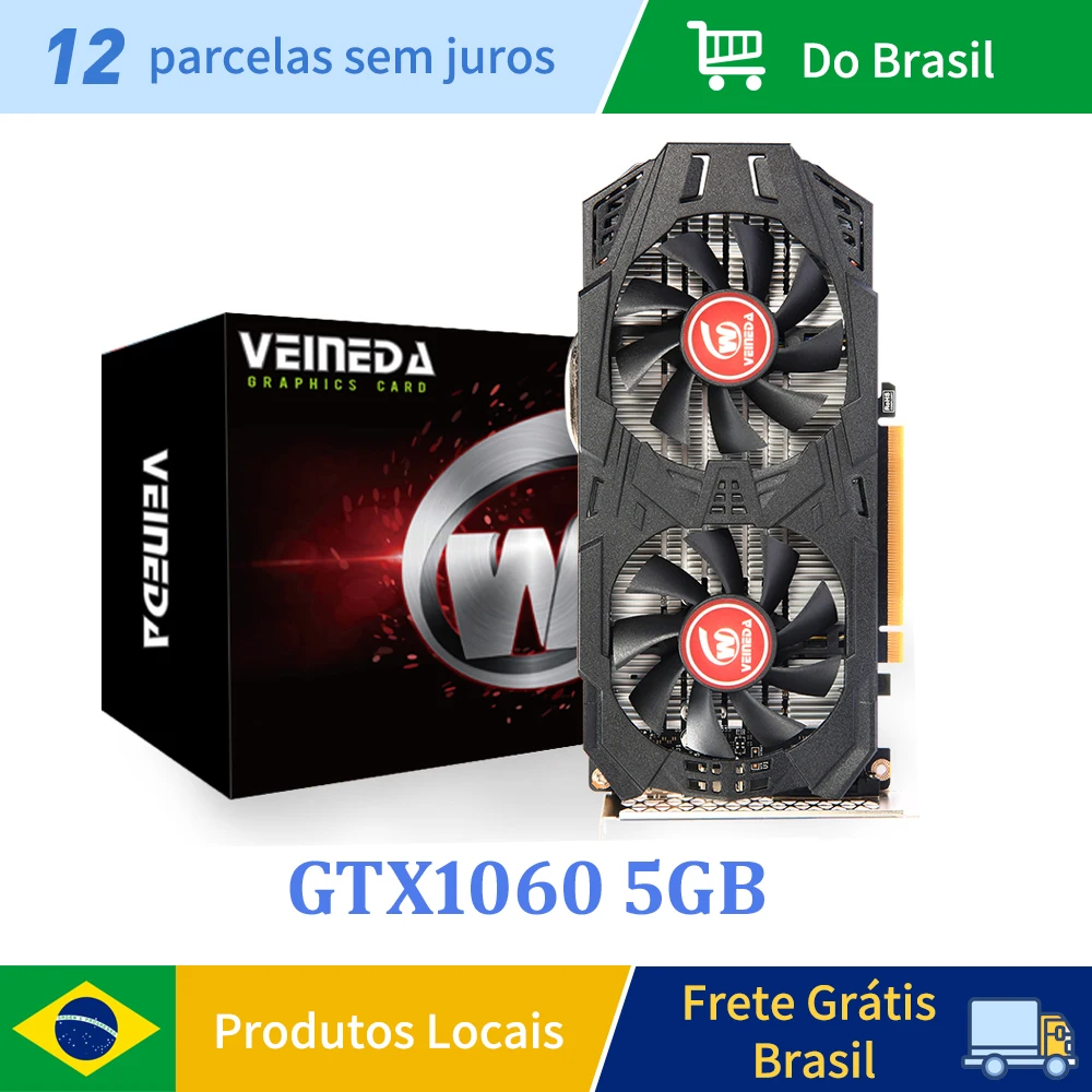 VEINEDA 1060 5gb Graphics Cards 1506MHz 192Bit GDDR5 Video Card  for nVIDIA Cards strong than  gtx960 4gb Refurbished cards