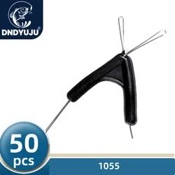 50pcs Double Hooks Contactor Device Line Space Bifurcation Eight Type Space Bean Line Swivel Tool Fishing Accessories