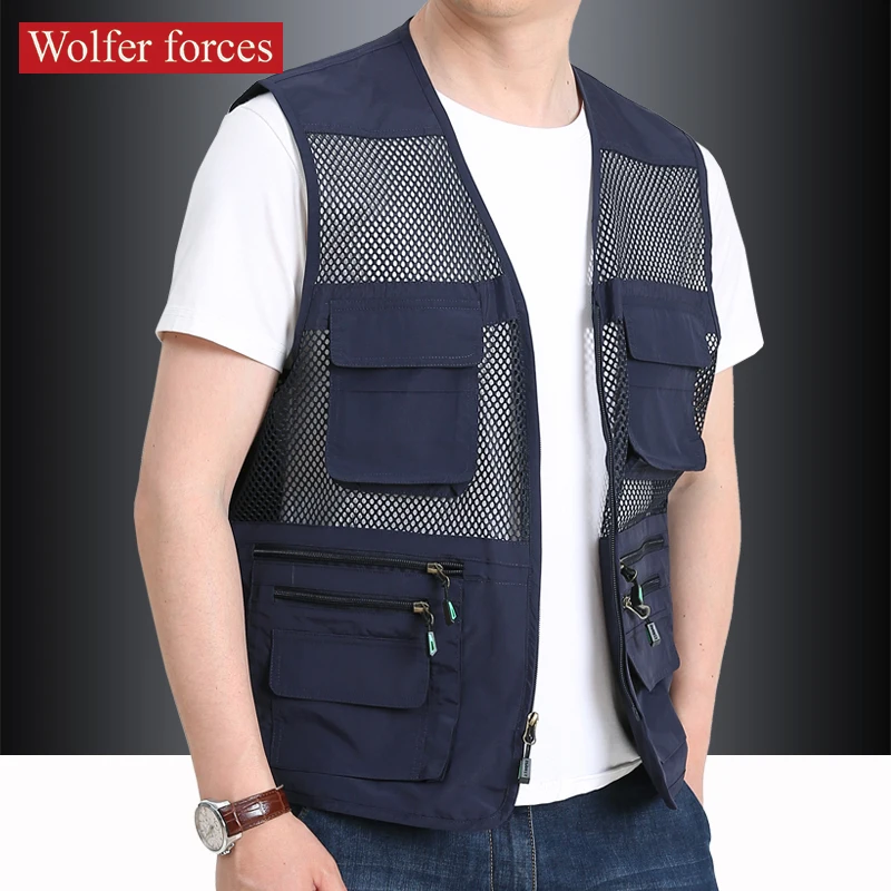 Baseball Jacket Outdoor Fishing Vest Fashionable Casual Unloading Designer Bigsize Custom Luxury Mesh Elegant Tools Pocket