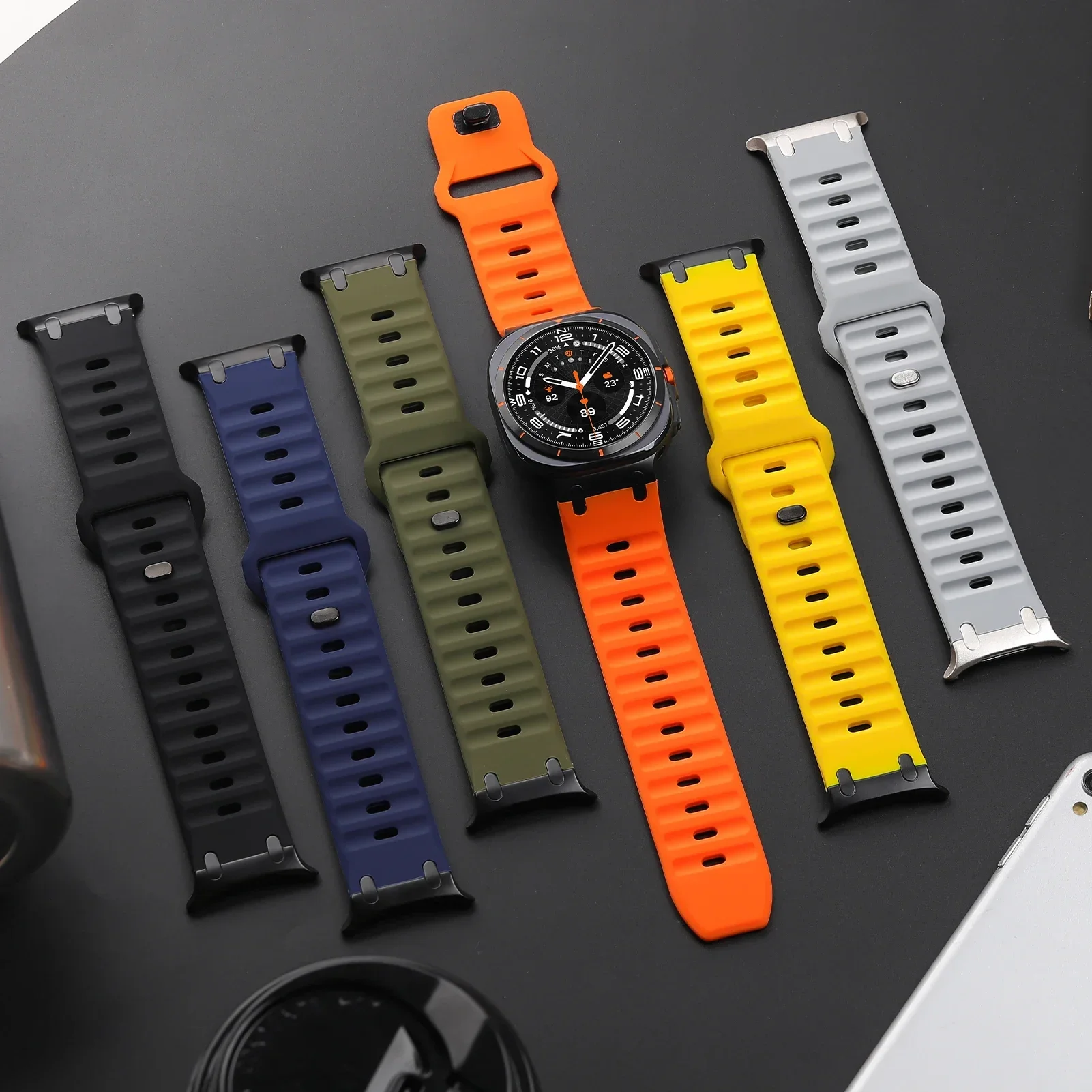 Banda para samsung galaxy watch ultra 47mm acessórios de metal silicone esporte cinto pulseira correa para galaxy watch 7 cinta