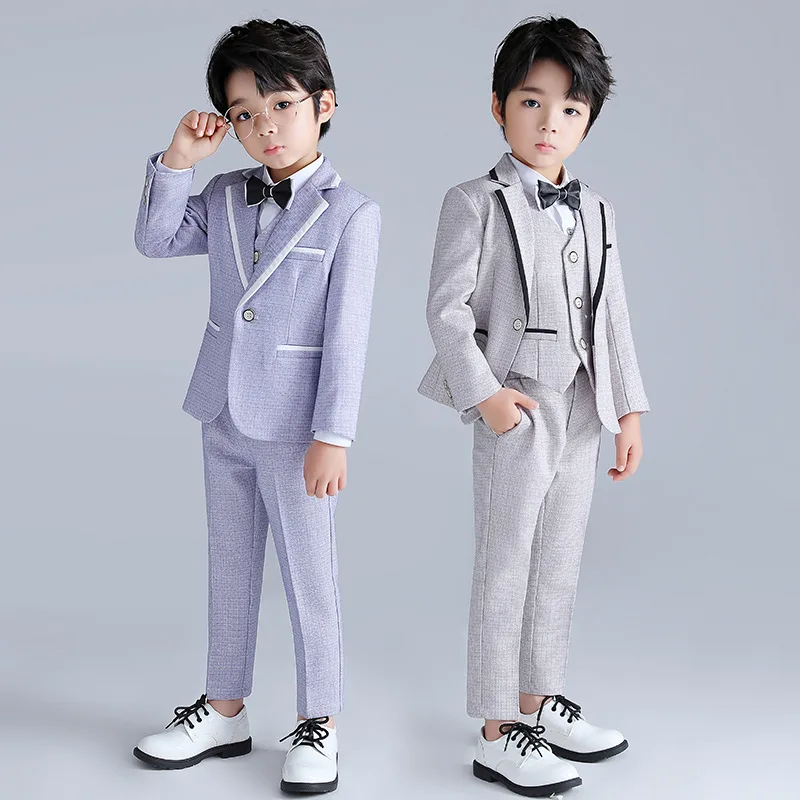 Top Quality Flower Boys Wedding Party Suit Gentleman Formal Photography Dress Kids Tuxedo Outfits Children Performance Costume