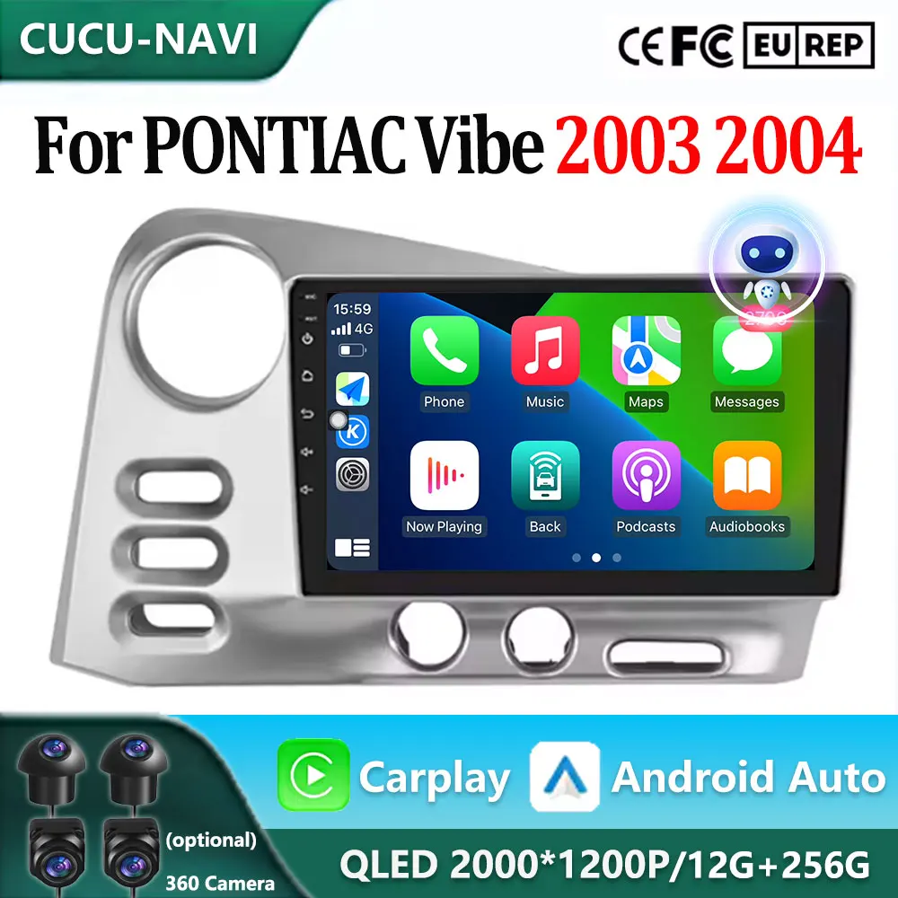 

Ainavi Car Stereo Radio For PONTIAC Vibe 2003 2004 Multimedia Player Wireless Carplay Android Auto Touch Screen WiFi 4G