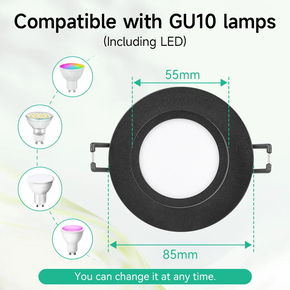 Embedded Led Downlight Replaceable GU10 Bulb Modern Led Ceiling Light Indoor for Corridor Aisle Stair Decor Lighting 110/220V