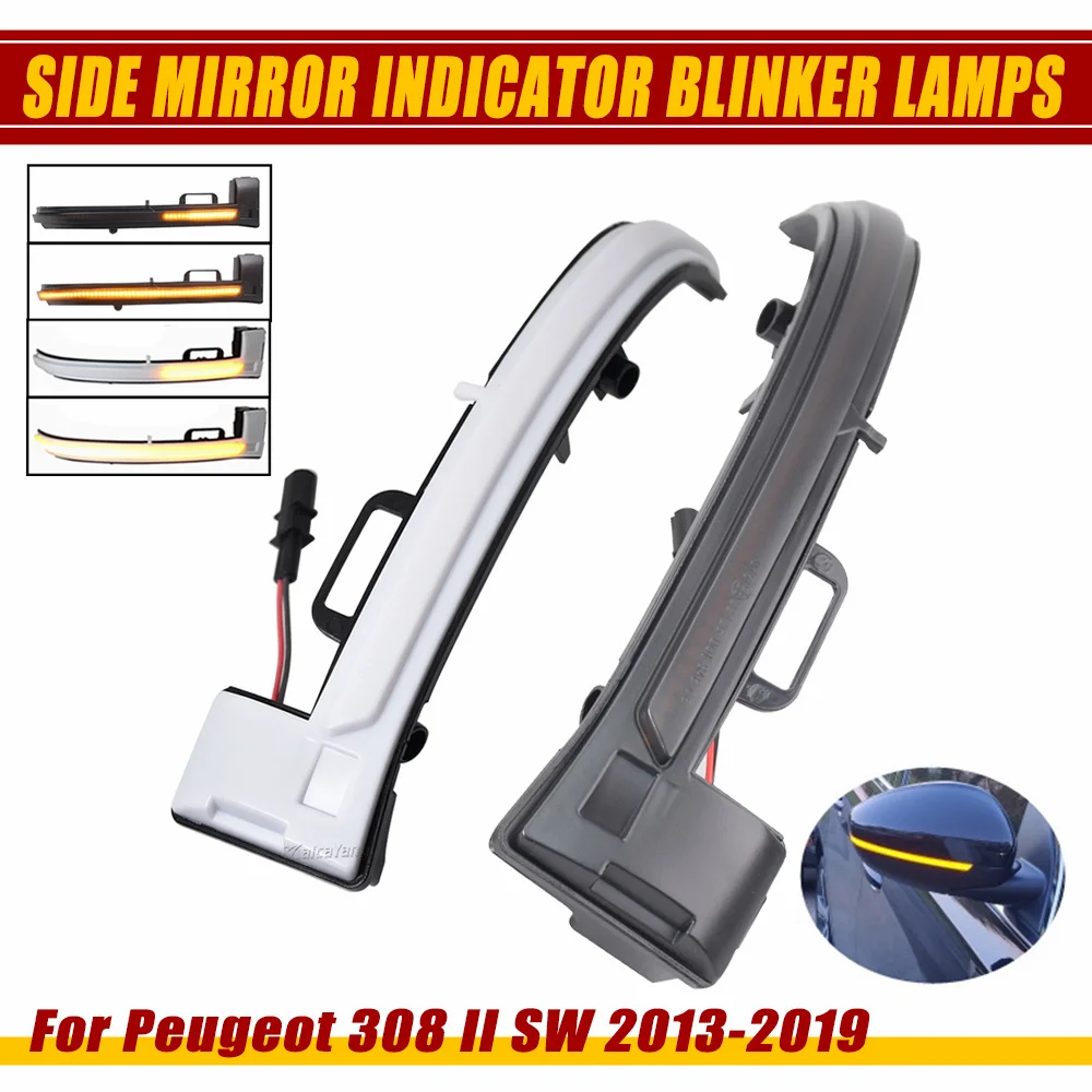 

Smoke LED Dynamic Side Mirror Light Blinker Arrow Turn Signal Lamp Indicator For Peugeot 308 2013 2014 2015 2016 2017 2018 2019