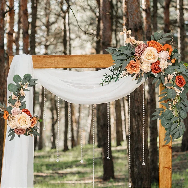 2 pezzi arco di nozze artificiale Kit di fiori fiori di nozze ghirlande di fiori di peonia di seta Swag segno di benvenuto floreale per la festa di