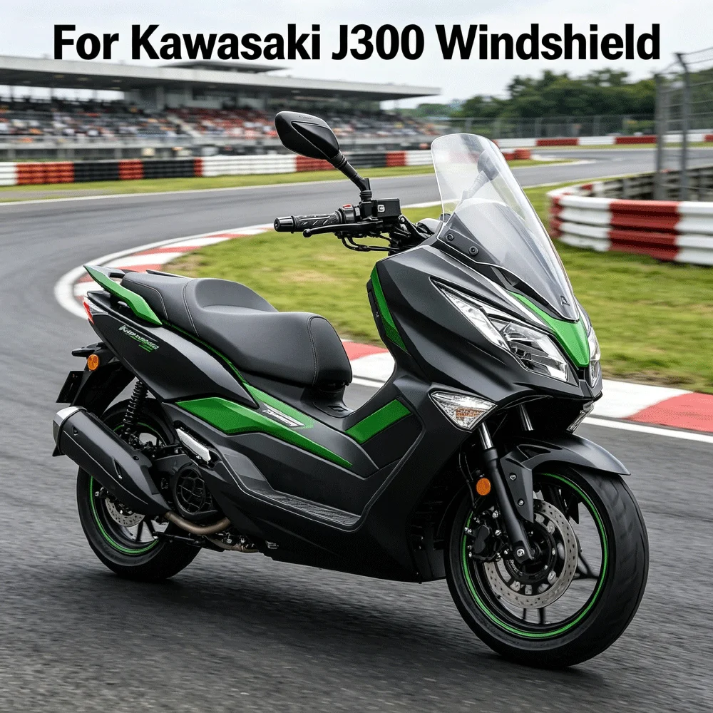 For Kawasaki J300 Motorcycle Heightened Thick Glass Windshield Clear Front Windscreen Rain Shield Wind Deflector Modification Pa