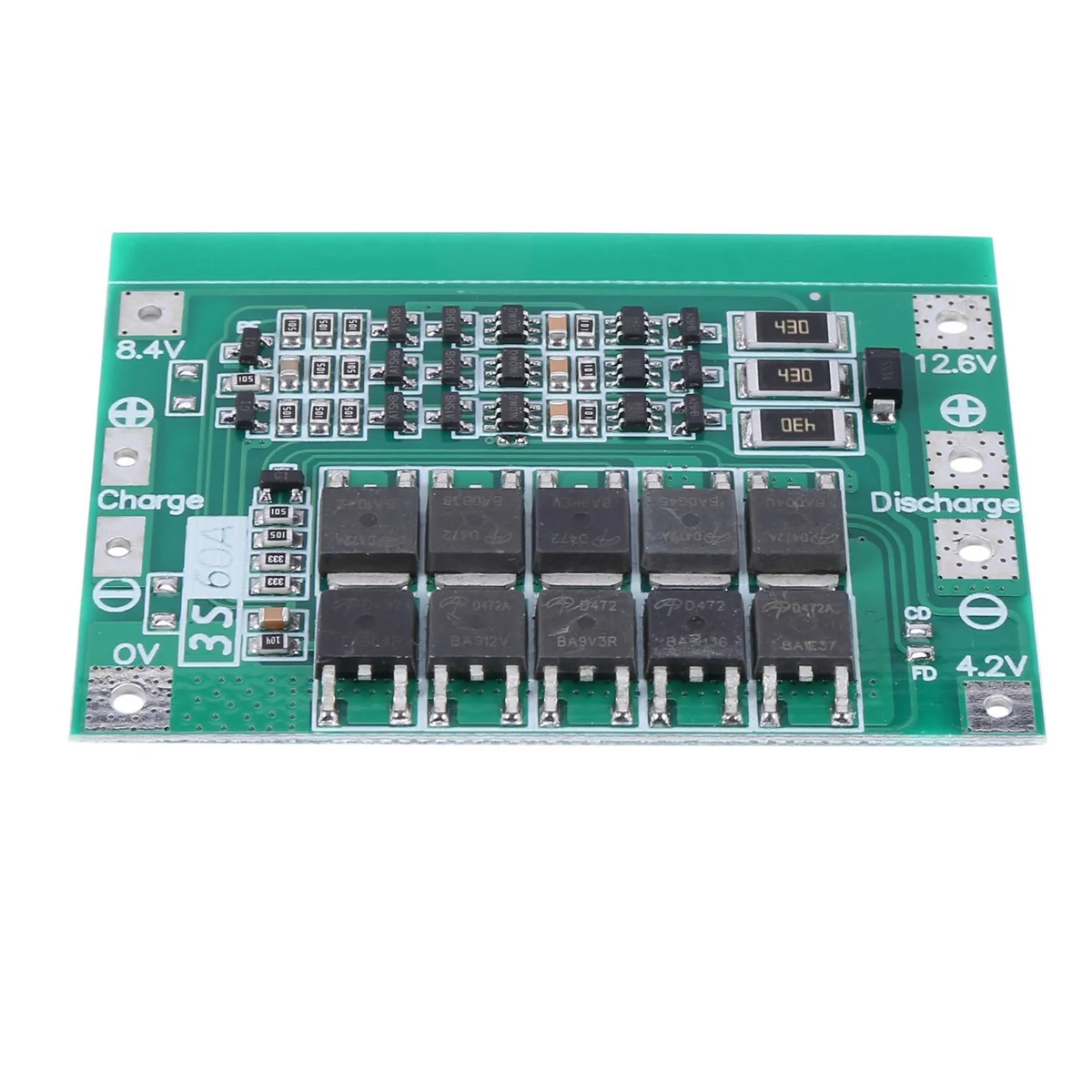 3S 60A Bms บอร์ดแบตเตอรี่ลิเธียม Li-Ion 18650 แบตเตอรี่พร้อม Balance สําหรับเจาะมอเตอร์ 11.1V 12.6V 18650 Lipo Cell ร้อน