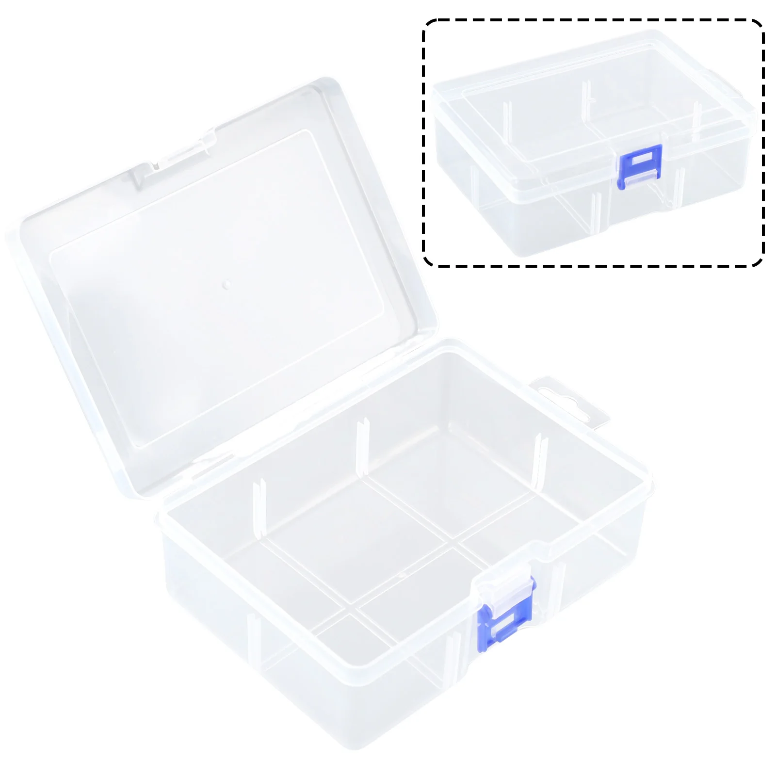 Caja de almacenamiento de plástico transparente de gran capacidad para componentes pequeños, caja de herramientas de joyería, organizador de pastillas de cuentas, estuche de puntas para decoración de uñas