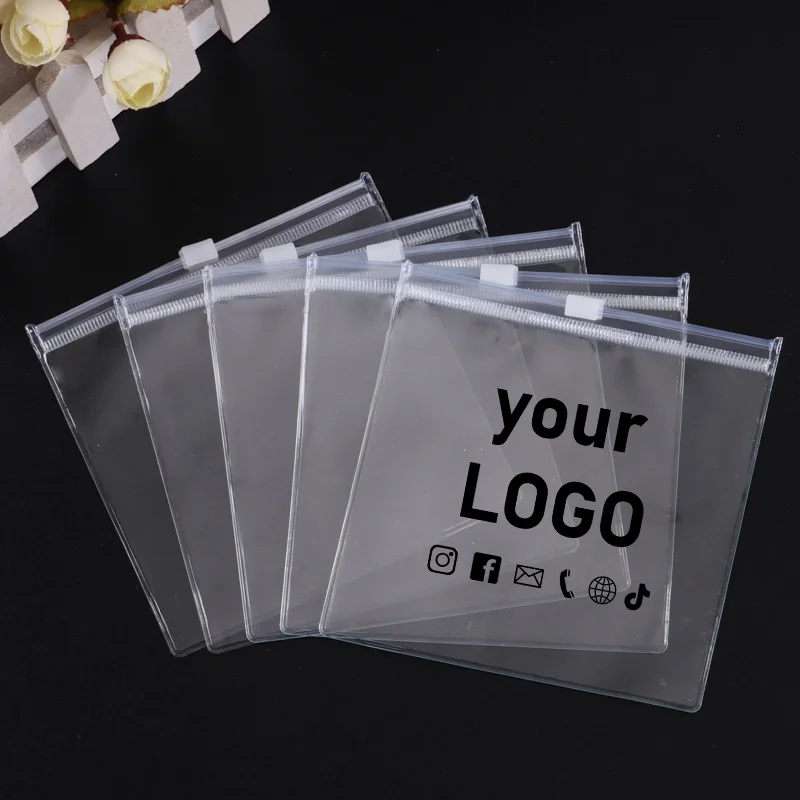 Minimum order of 10 pieces pvc zipper style transparent bag jewelry packaging bag thickened storage sealed ziplock bag printing