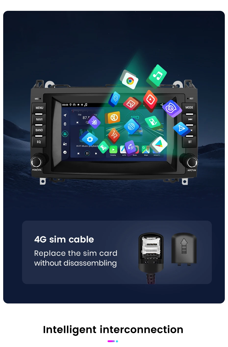 Junsun android auto radio für mercedes benz b200 klasse sprinter w906 viano vito w639 carplay auto multimedia gps 2din autoradio – Detail 20