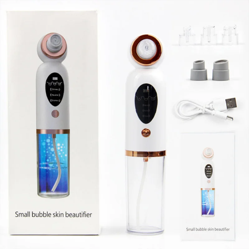 Instrument de beauté transfrontalier à petites bulles, nettoyage des pores domestiques, Instrument de points noirs à petites bulles, élimination électrique des points noirs