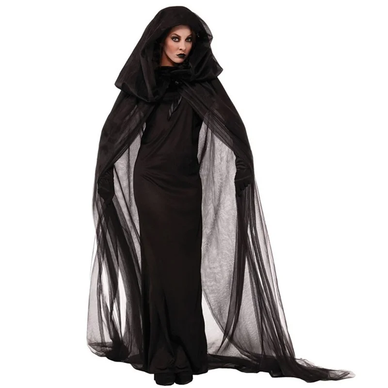 Costume da strega loween Mago Fantasma Diavolo Vestito Donne adulte Abiti da prestazione Vestito da diavolo Fem Sle