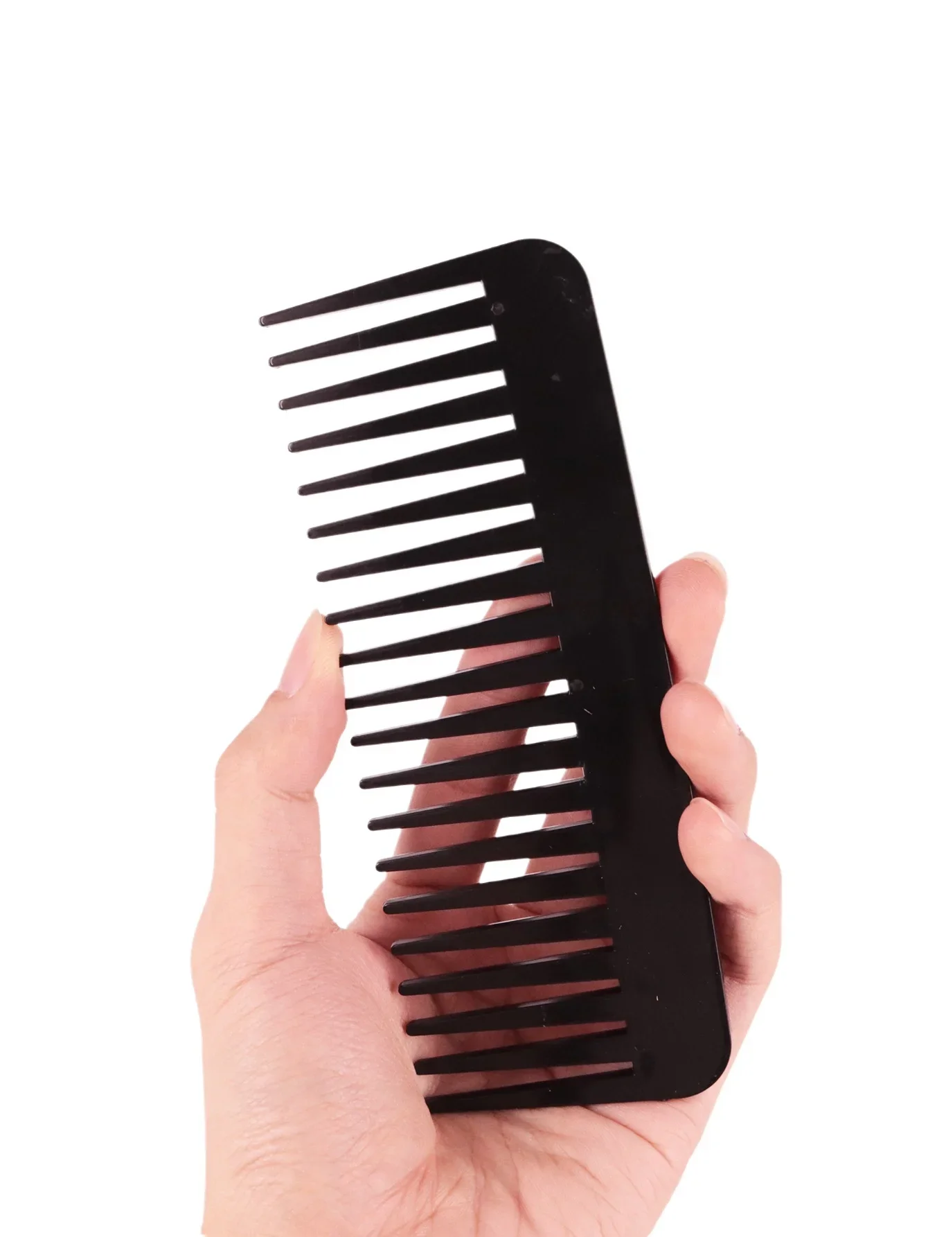 

Прямоугольная пластиковая расческа с широкими зубьями, массажная расческа с ручкой, густые длинные волосы для домашнего использования, распутывающая расческа для волос