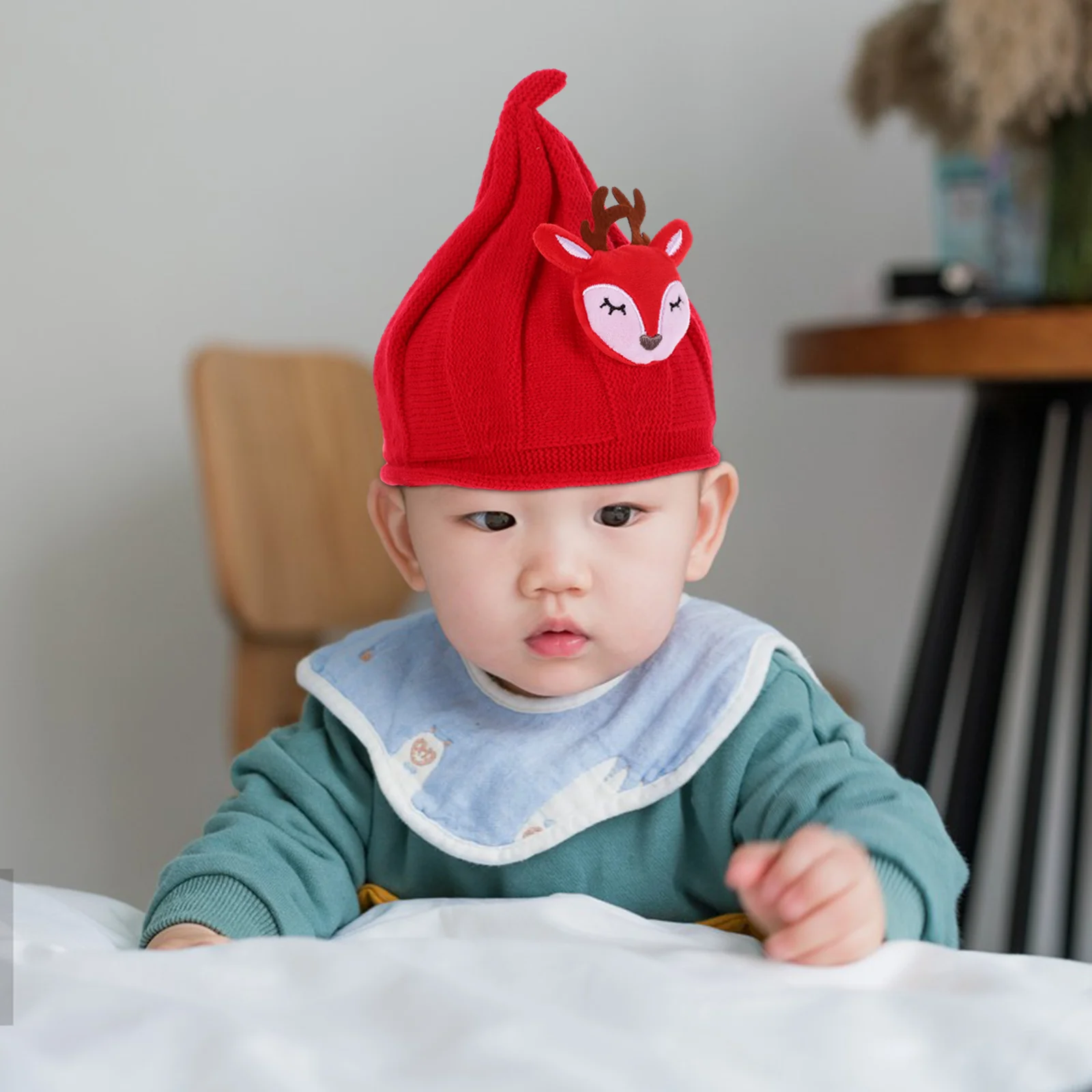 

Детская рождественская шапка, зимняя шапка для младенцев, теплые, уютные, удобные шапки, красные аксессуары для волос