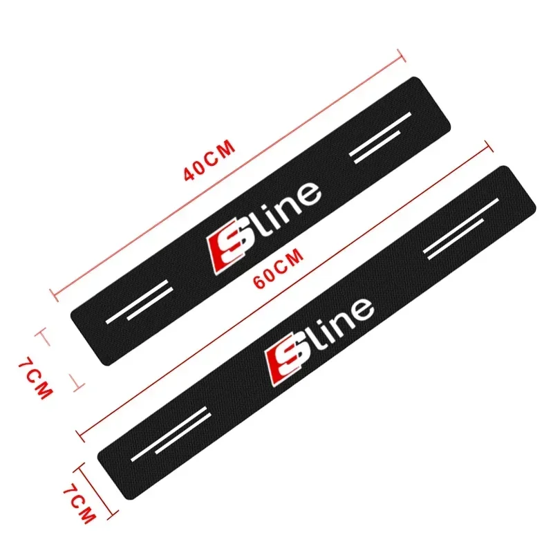 4pcs Carbon Fiber Car Sticker Auto Door Threshold Scratch Waterproof For Audi sline TT Q2 Q3 Q5 Q7 A3 A4 A5 A6 R8 B5 B6 B7 C5 C6