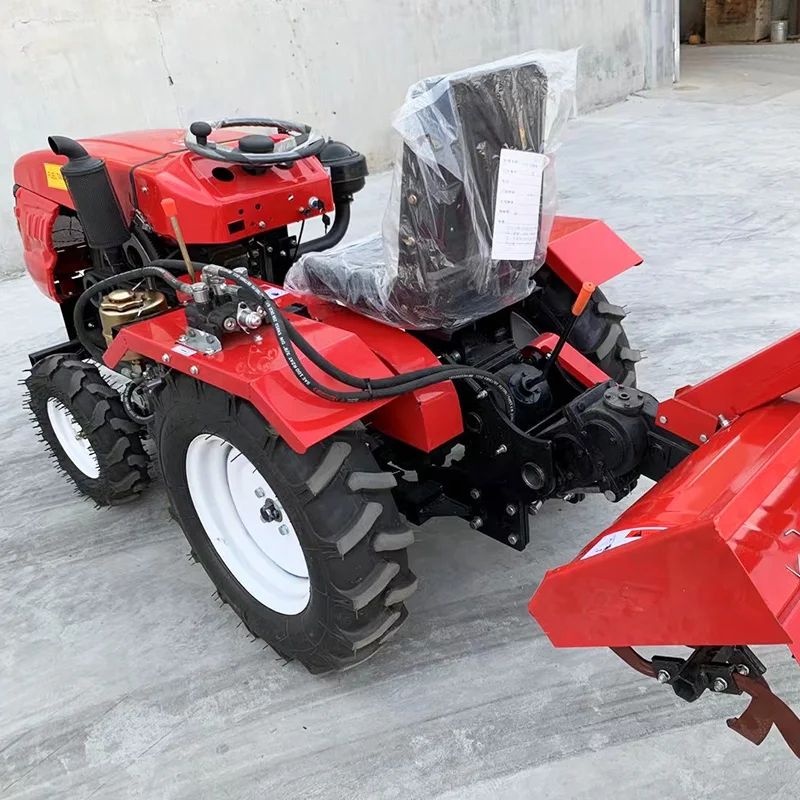 

Customized Hot Sale Multifunctional Rotary Tiller, Farm Plowing Machine & Wheel Micro Tiller Four Wheel Tractor
