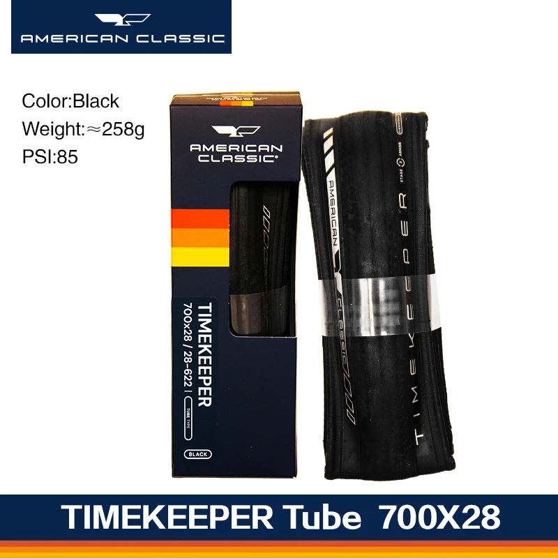 American Classic Timekeeper Fietsband Binnenband/Tubeless 700 X 25C, 700 X 28C, 700 X 30C Zwart/Geel Ultralicht Racefietsband