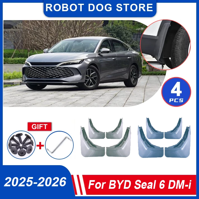 

4 шт. брызговики для BYD Seal 6 Qin L DM-i 2025, аксессуары 2026 передние брызговики, брызговики, расширители крыльев, автомобильные аксессуары