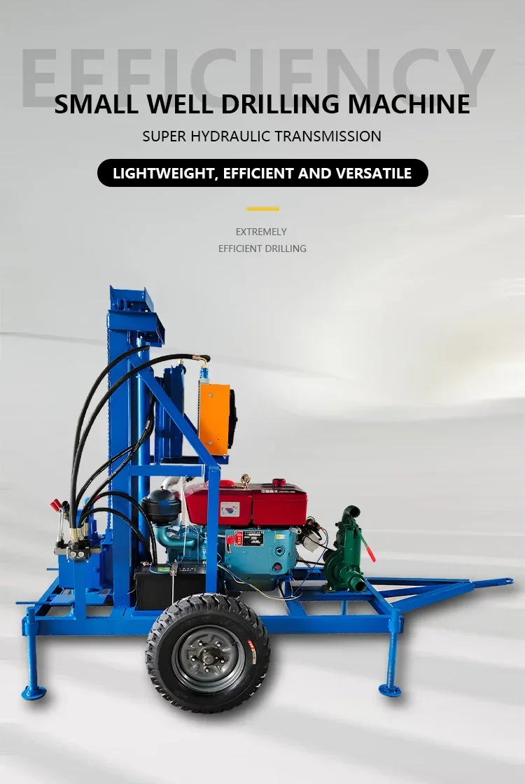 Factory Price 80m Small Water Well Drilling Rig Lightweight Rotary Drill Machine for Backyard and Irrigation Projects