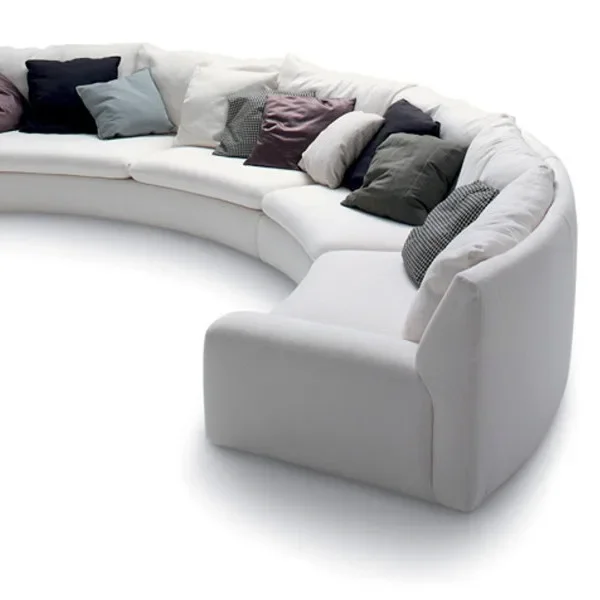 

Lobby multi-person sofa modern semi-circular fabric hotel lobby reception special-shaped