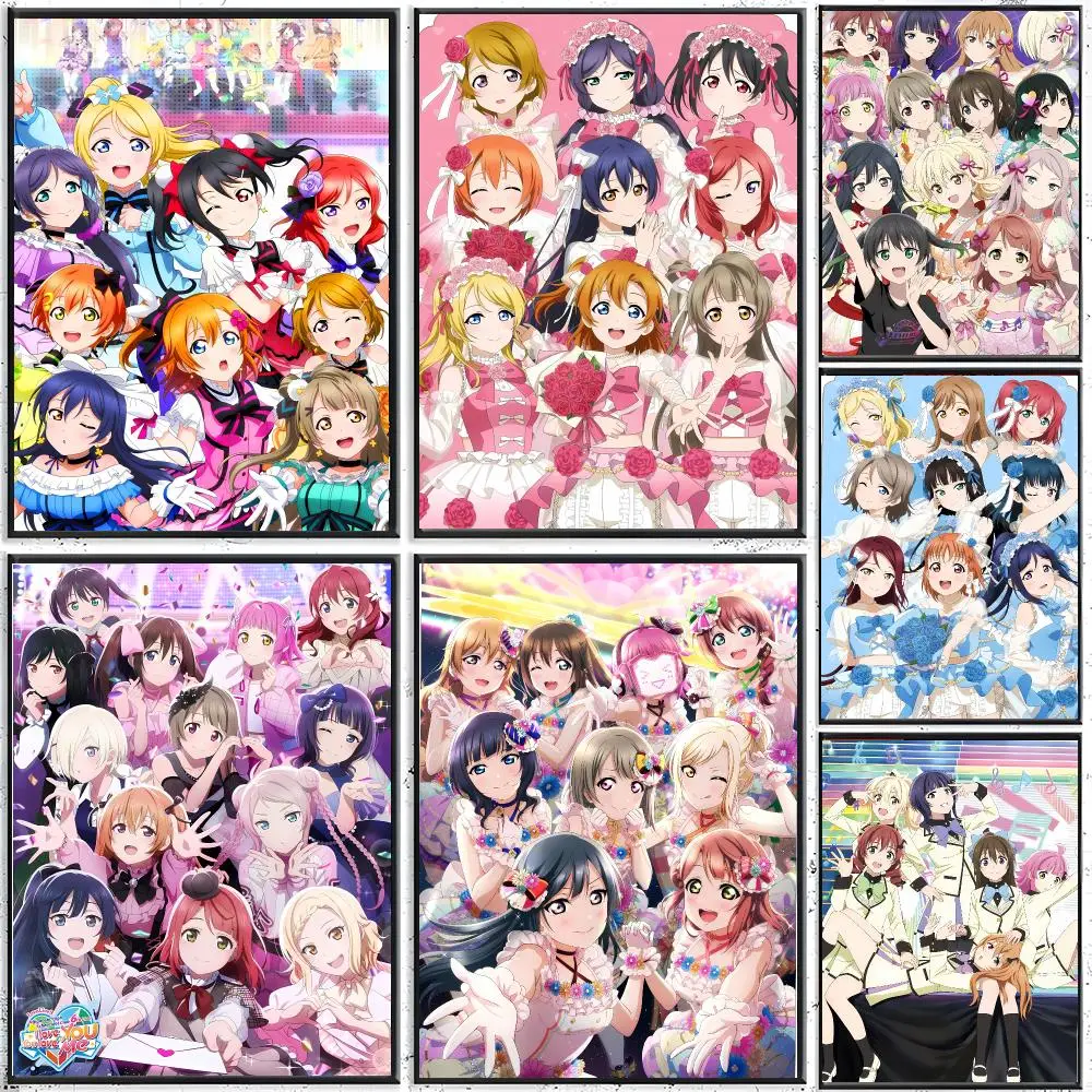 Cheerful Anime Project L-LoveLive S-School Idol Project Poster Modern Indoor Wall Decor & Aesthetic Home Space Design