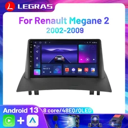 Amplificateur de voiture sans fil pour Renault Megane 2, autoradio Carplay, Android Auto avec Canbus, 8 cœurs, 4G, Wi-Fi, 2002-2009