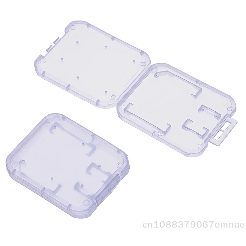 【xxx】10Pcs Clear Plastic Memory Card Case stick  TF Card Storage Box Protection Holder[ZYS]