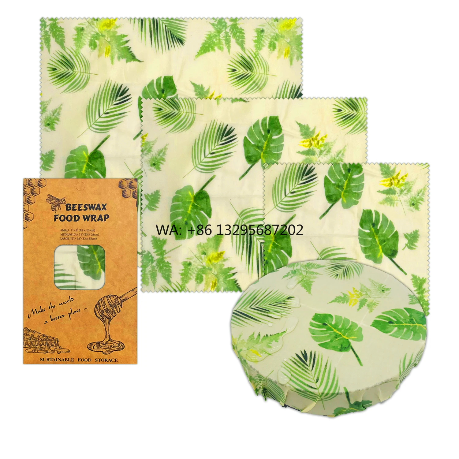 

Free Reusable Plastic Free Beeswax Food Wrap Beeswax Fresh Cloth in Stock