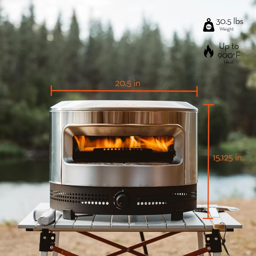 Pizza Oven Outdoor - Gas Pizza Oven Propane - Portable Pizza Oven with Cordierite Stone Cooking Surface