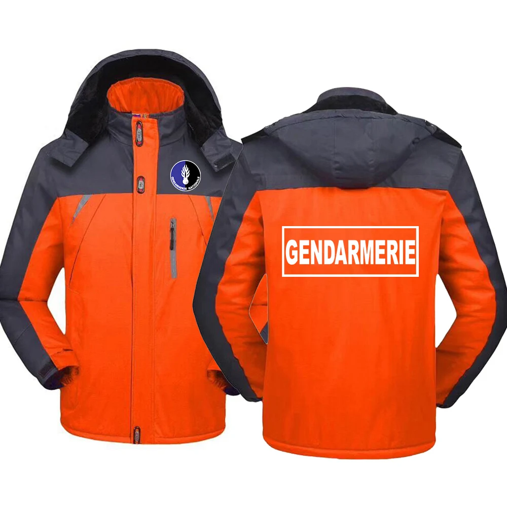 Chaqueta acolchada de algodón para hombre, abrigo cálido de la gendarmería de la Policía francesa, Parka informal de lana con capucha, Tops