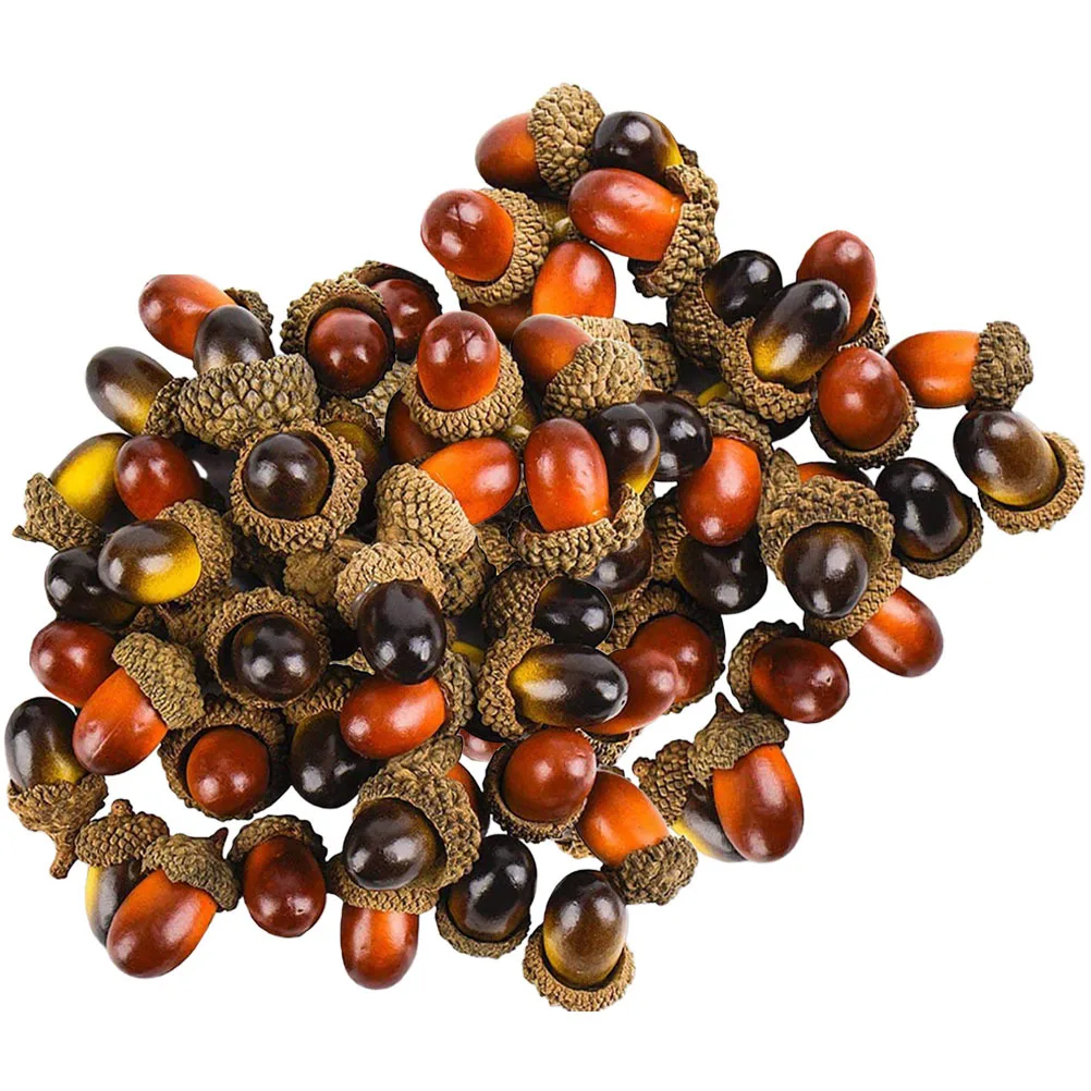 

50Pcs Simulation Acorns Foam Plastic Reusable Christmas Tree Ornaments Xmas Pendants Indoor Holiday Party Decoration