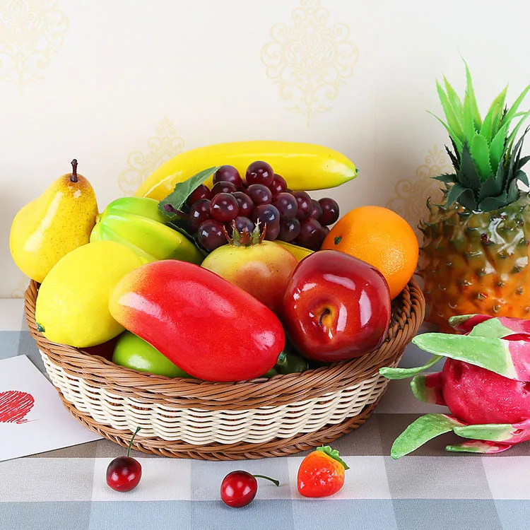 عيد الميلاد هالوين السنة الجديدة ديكور المنزل الفواكه الاصطناعية التفاح البرتقال الليمون الخوخ الكمثرى البطيخ الموز الفواكه وهمية