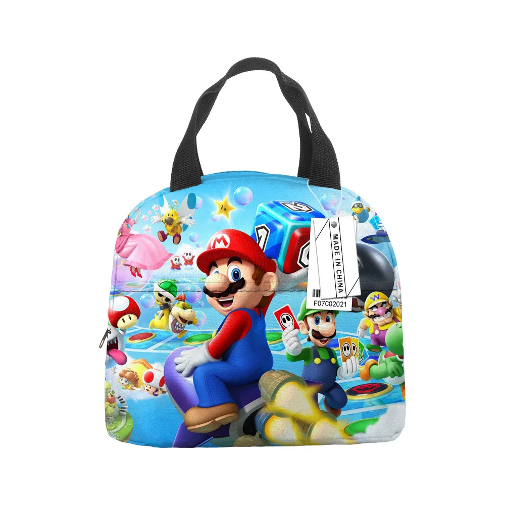 Super Marios lunch box bag bambini scuola Anime cooler isolamento termico borse bambini picnic all\'aperto cibo Bento pouch gift