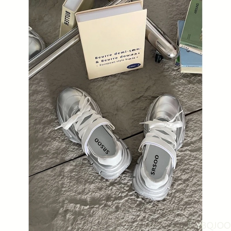 

Весенняя новая женская уличная спортивная обувь на толстой подошве, увеличивающая рост, удобная дышащая модная повседневная обувь на шнуровке