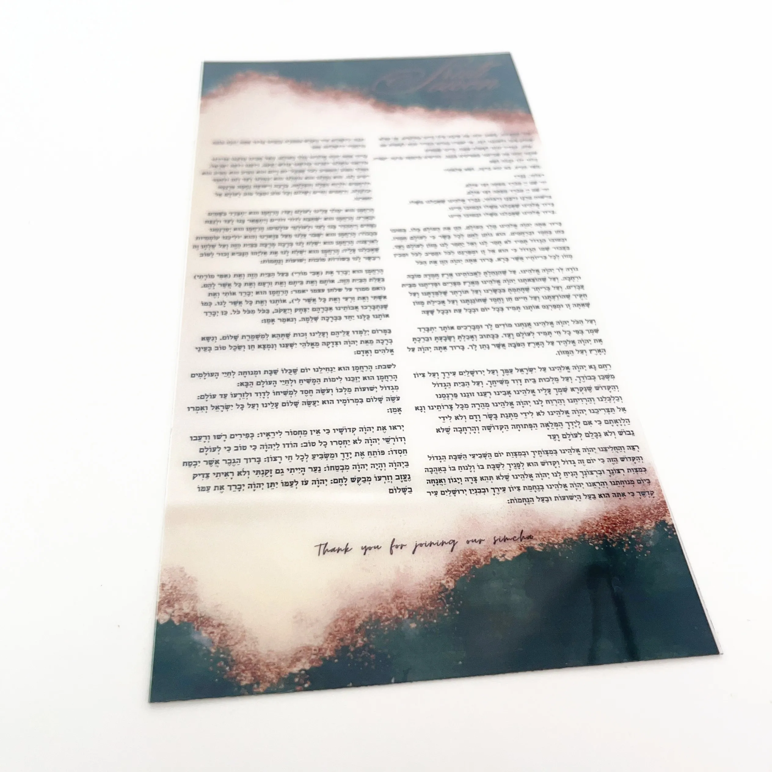 10PCS Regular Hanukkah Blessings Card PVC Personalize Bencher Bar Mitzvah Souvenir Invitations Shabbat Candle Lighting Card