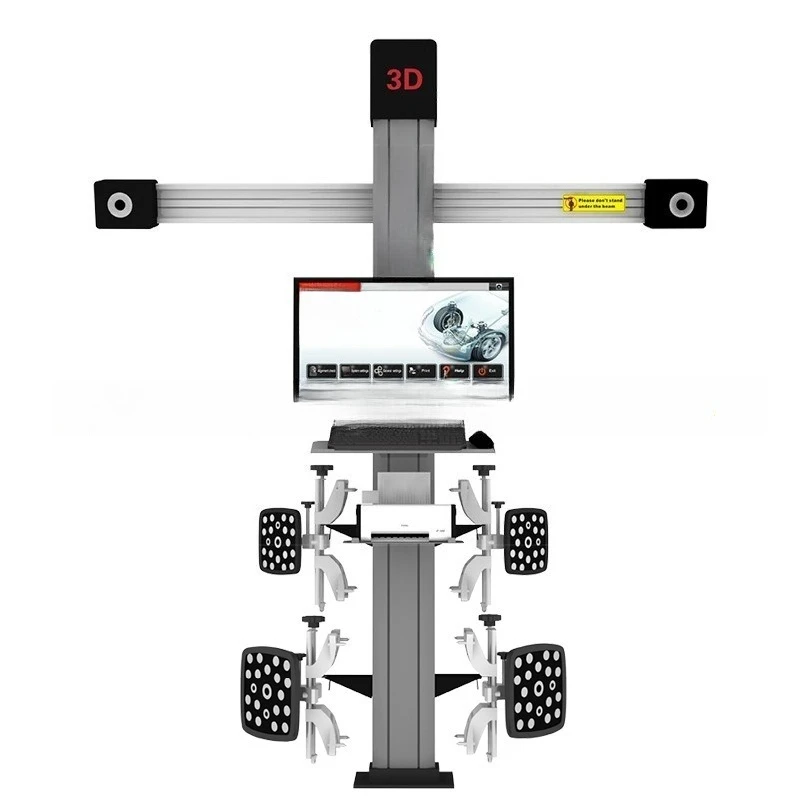 Fixed 3D wheel aligner, tire pressure sensor compatible