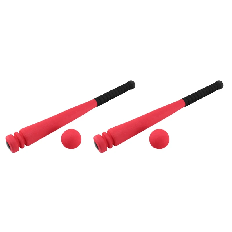 2X Foam Baseball Bat With Baseball Toy Set For Children Age 3 To 5 Years Old,Red