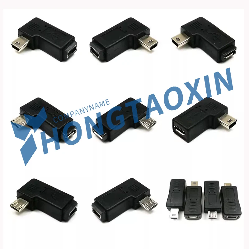 90 Degree Left & Right Angled Mini USB 5pin Female to Micro USB Male Data Sync Adapter Plug Micro USB To Mini USB Connector