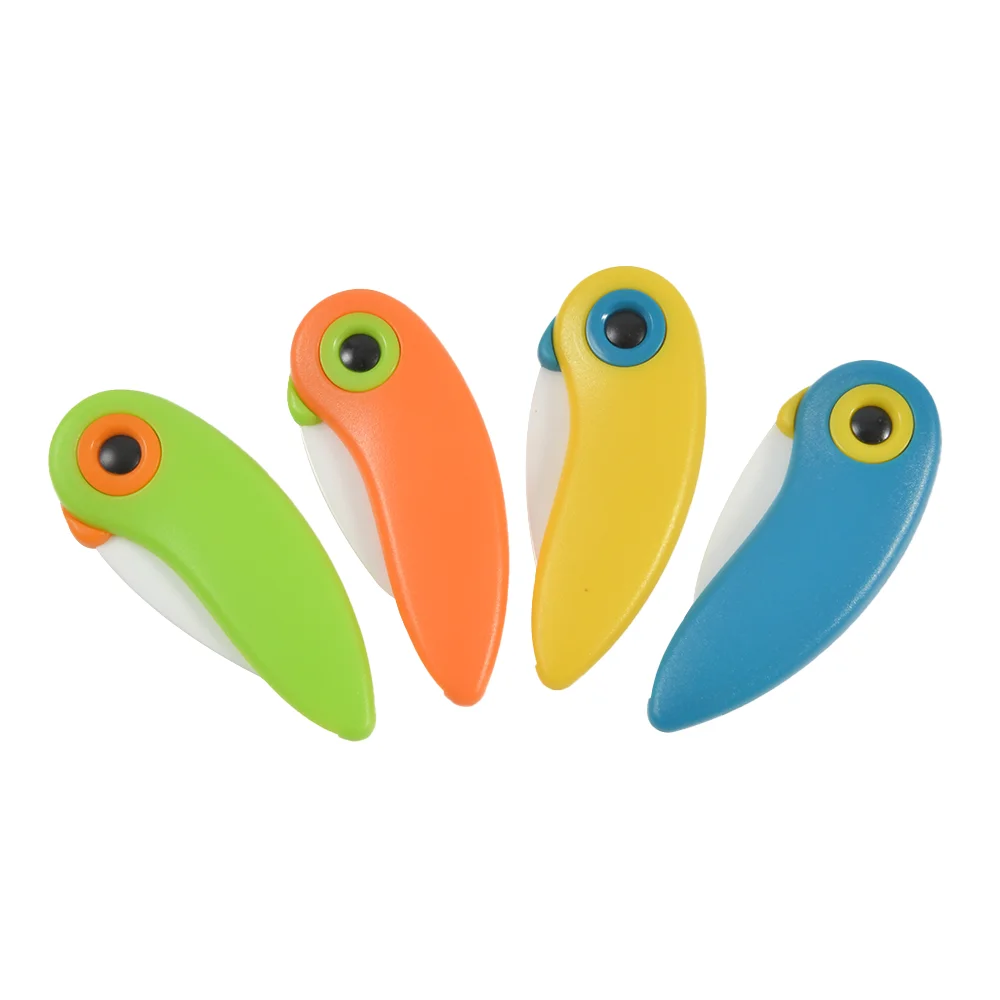 Portable Mini Ceramic Bird Knife Pocket Folding Knife Creative Knife Vegetable Kitchen Tool Cute Parrot Knife