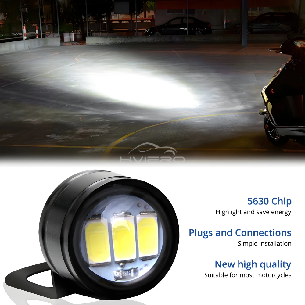 2/4Pcs Lampu Cermin Mata Elang Mobil Motor DRL Lampu Cadangan Super Terang Lampu Depan LED Lampu Sein Otomatis Lampu Rem Parkir Lampu Belakang