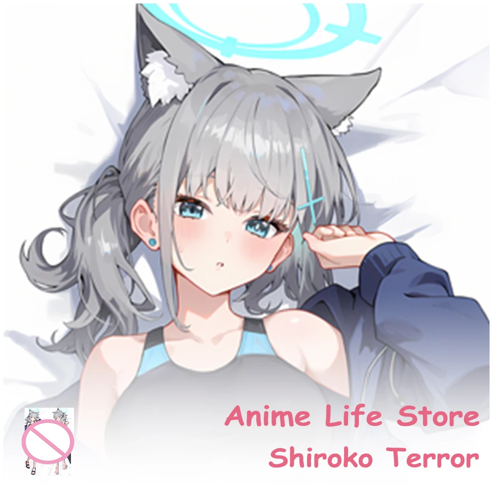 Dakimakura Anime Blue Archive Shiroko Terror Pillowcase Hugging Body Cosplay Props Otaku Bedding Cushion Covers Decor Room