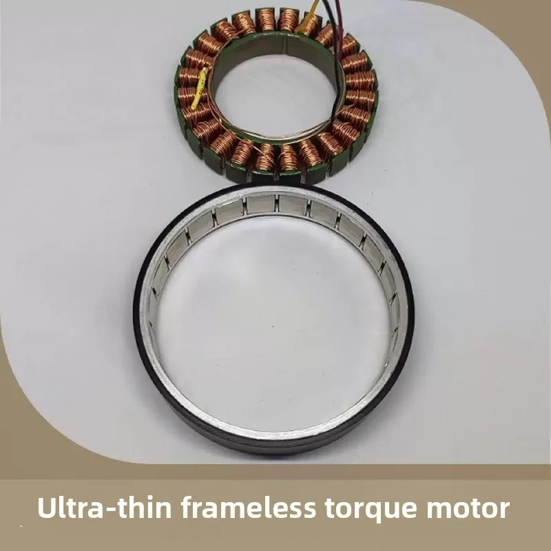 Ultra-thin Flat Frameless DC Torque Motor Large Hollow External Rotor Brushless Motor For Robot Joint PTZ Turntable Automation